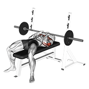 Close-grip barbell bench press demonstration
